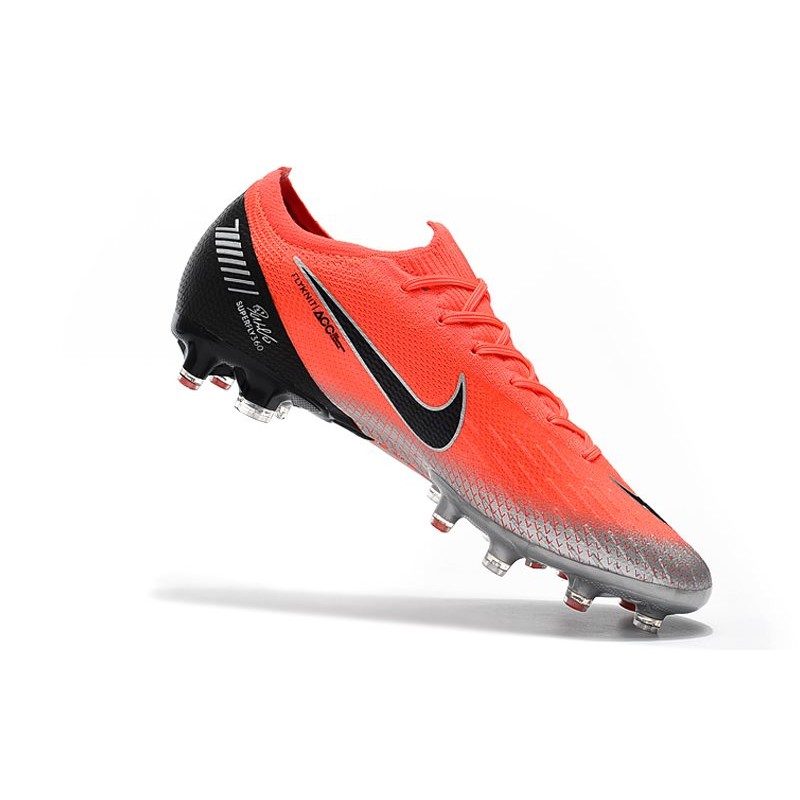 Nike Mercurial Vapor XII Elite AG-Pro - Mens Boots - Artificial Grass -  White/Metallic Cool Grey/Total Orange